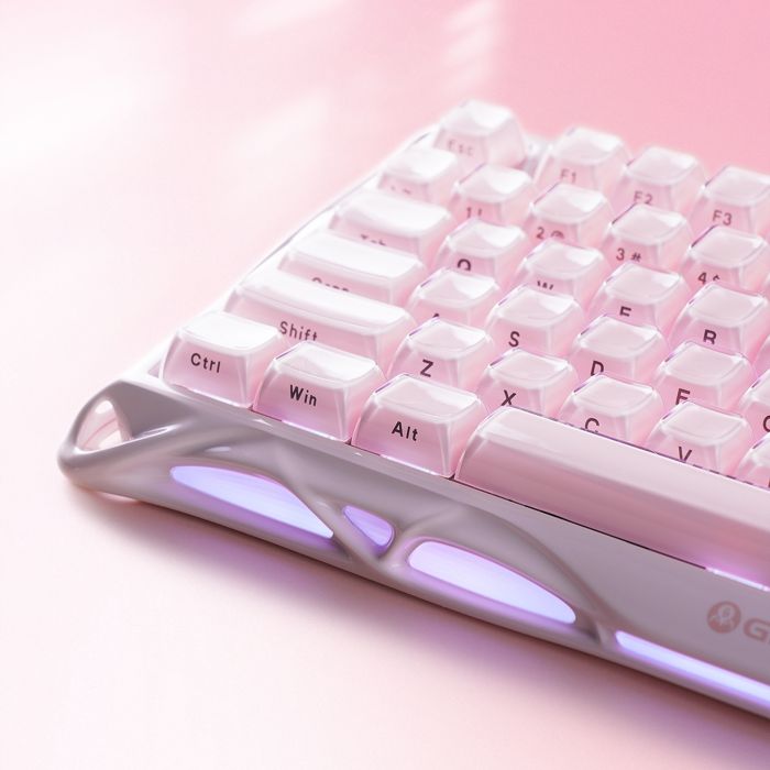 Клавіатура механічна GravaStar Mercury K1 80keys, GravaStar x Kailh Cheery Pink, EN, BT/WL/USB, Sakura Pink