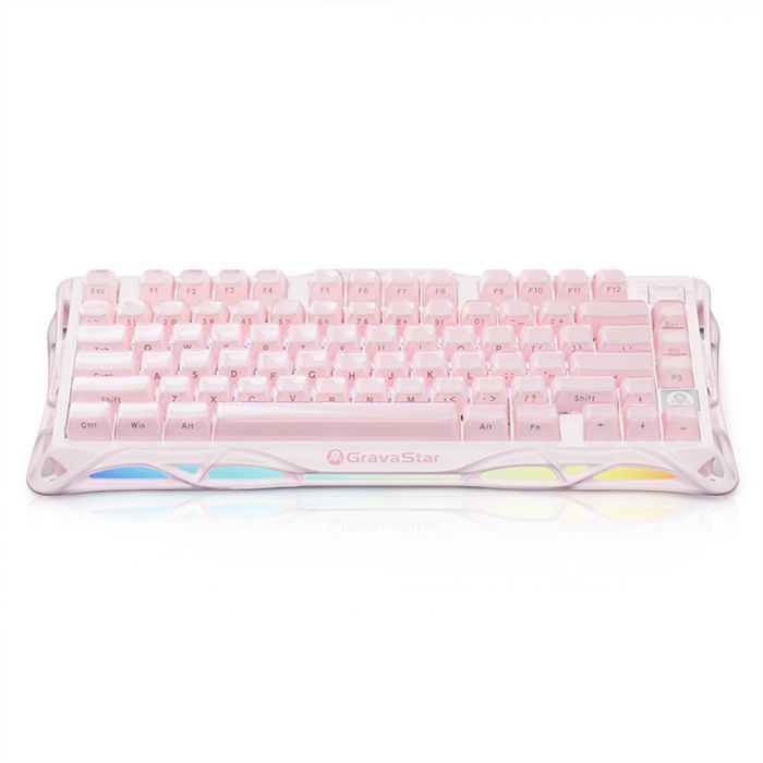 Клавіатура механічна GravaStar Mercury K1 80keys, GravaStar x Kailh Cheery Pink, EN, BT/WL/USB, Sakura Pink