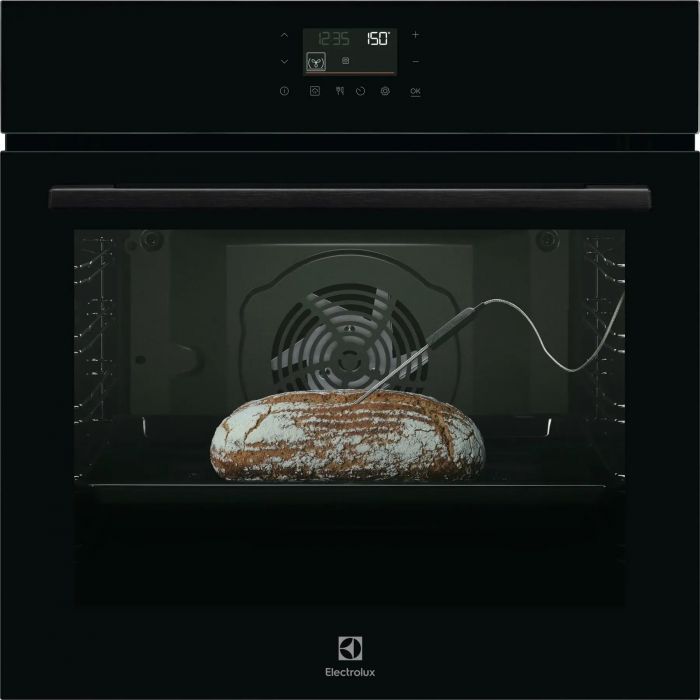 Духова шафа Electrolux електрична, 72л, A++, пара, дисплей, конвекція, піроліз, телескопічні напрямні, чорний