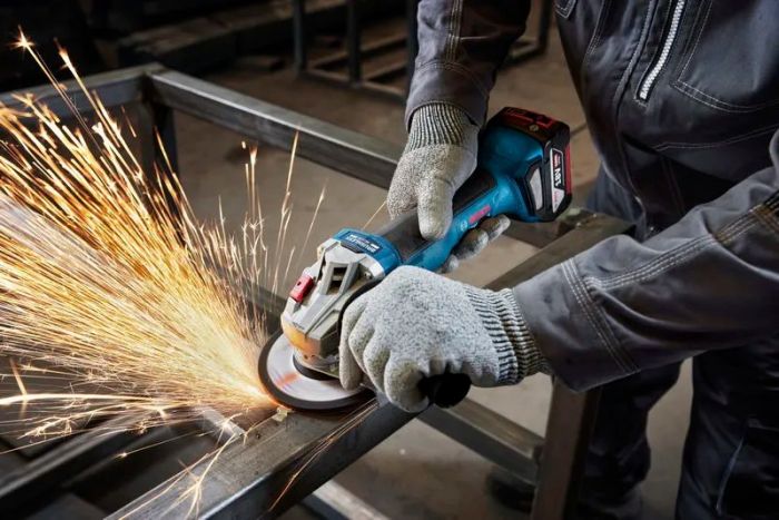 Набір із двох акумуляторних інструментів Bosch Professional 18В дриль-шурупокрут GSR 18V-45, Шліфмашина кутова GWS 18V-8, акб 2x4А·год, ЗП, сумка M-BAG