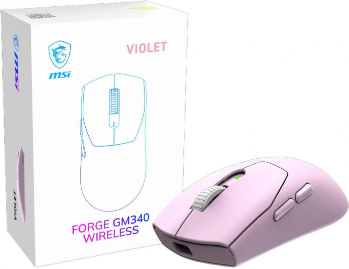 Миша MSI FORGE GM340 W VIOLET, WIRELESS, RGB, WL, фіолетовий