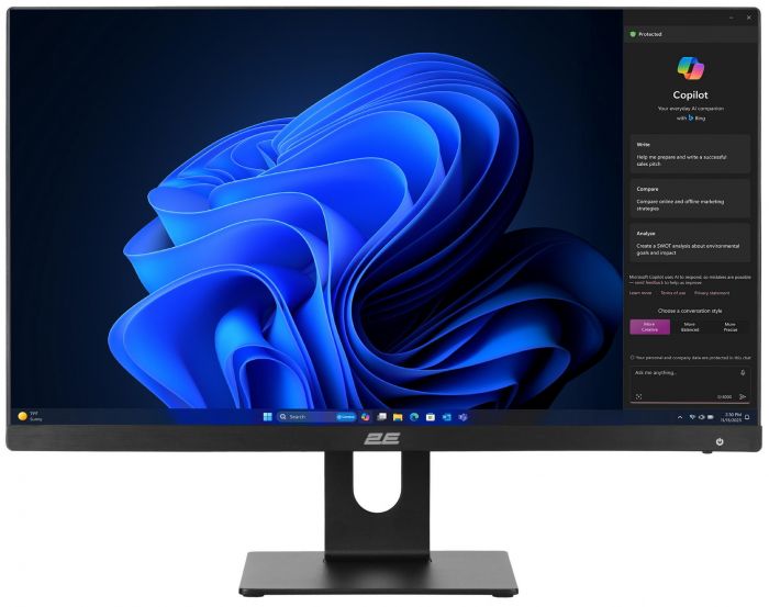 Комп'ютер персональний моноблок 2E Rational K6 23.8" FHD IPS Intel i3-14100, 16Gb, F480GB, UMA, H610, K6.610, 120W, Win11P, чорний