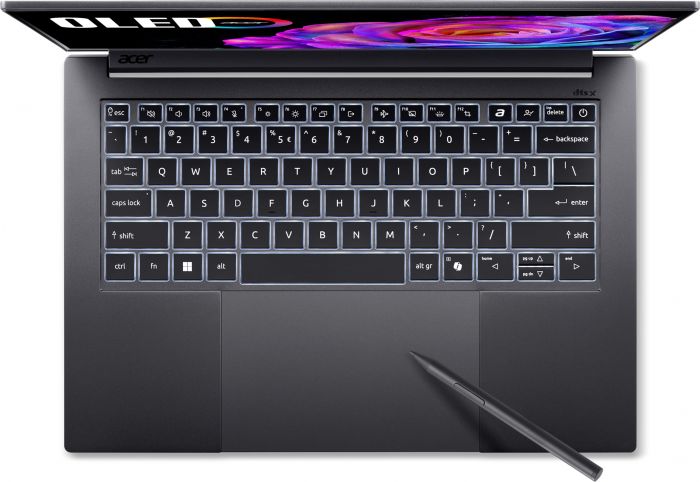 Ноутбук Acer Swift X 14 SFX14-73G 14.5" 2.8K OLED Touch, Intel U9-285H, 32GB, F1TB, NVD5070-8, Win11, сірий