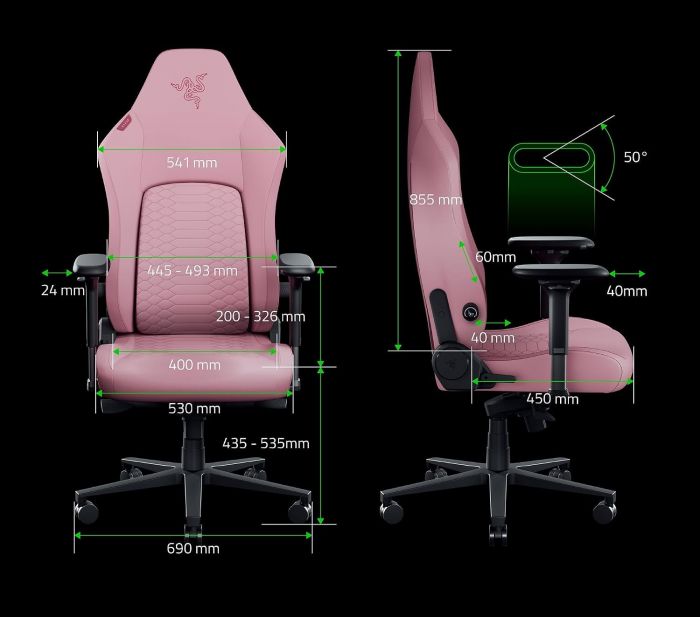 Крісло Razer Iskur V2 NewGen, EPU шкіра with CoolTouch™, 4D-Armrests, quartz