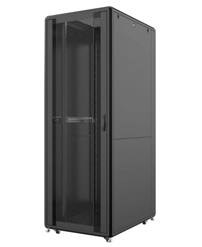 Шафа MIRSAN 19", 46U, GTS, перфорація 63%, 800x1100 мм, максимально 2000 кг, чорна