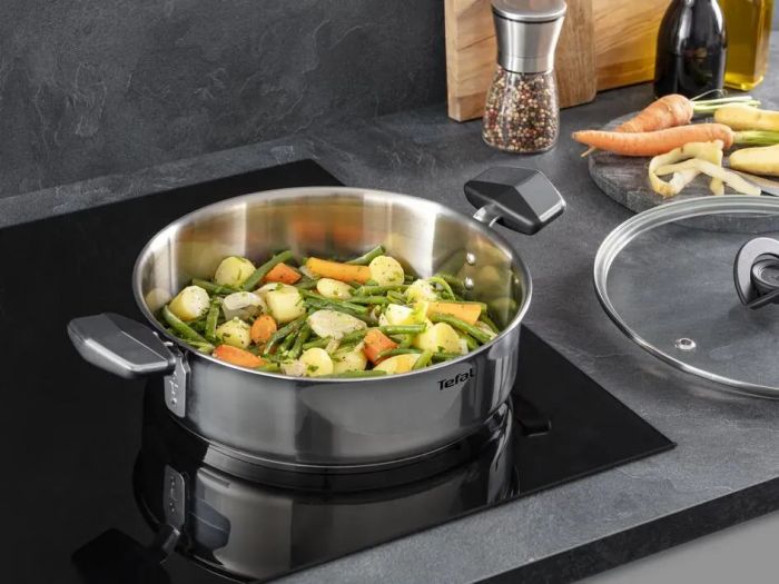 Сотейник Tefal Emotion+, з кришкою, 24см, нержавіюча сталь, бакеліт