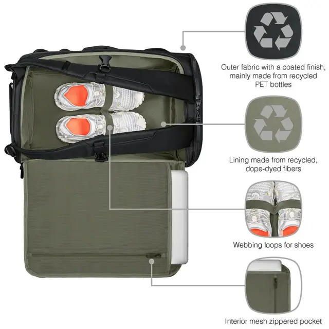 Дорожня сумка-рюкзак Wenger, UrbanOne Duffle backpack з відсіком для ноутбука 15.6", чорний