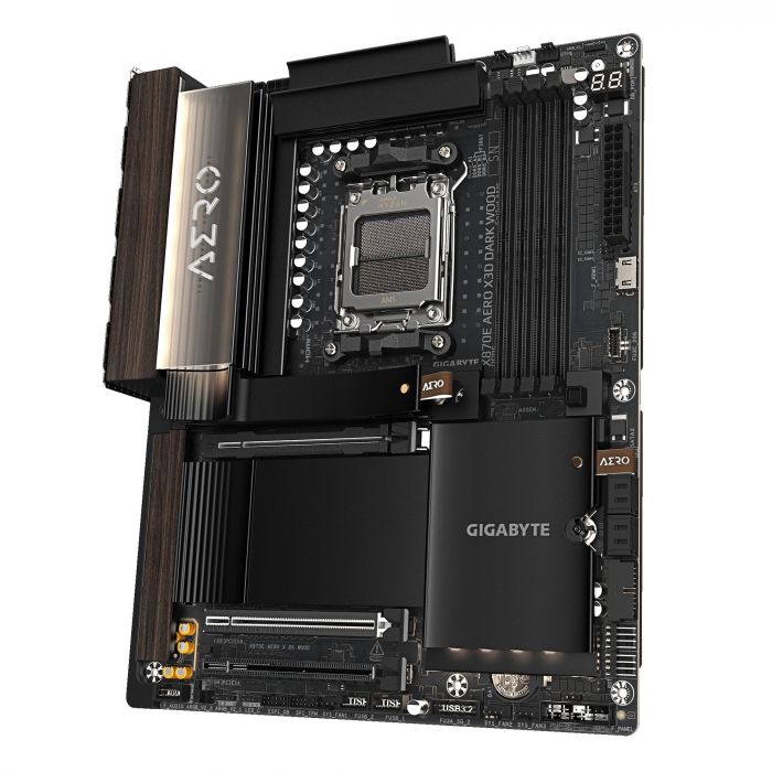 Материнська плата GIGABYTE X870E AERO X3D DK WOOD sAM5 X870 4xDDR5 M.2 Wi-Fi BT HDMI ATX