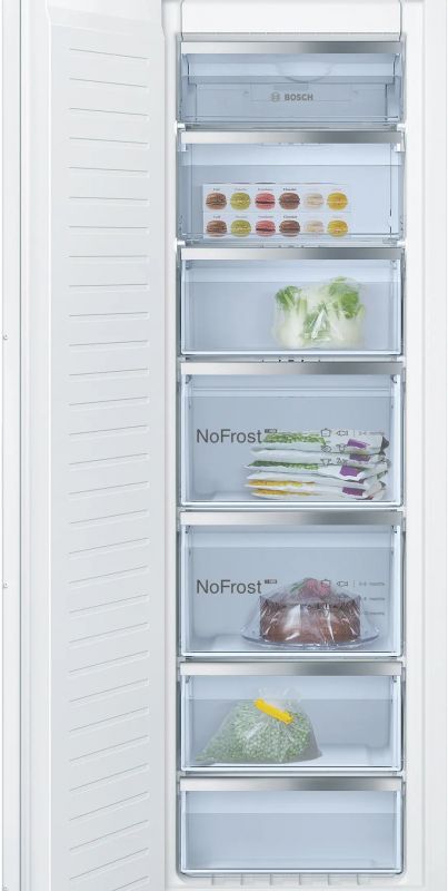 Морозильна камера Bosch вбудована, 177x55x55, 212л, 1дв., E, NF, білий