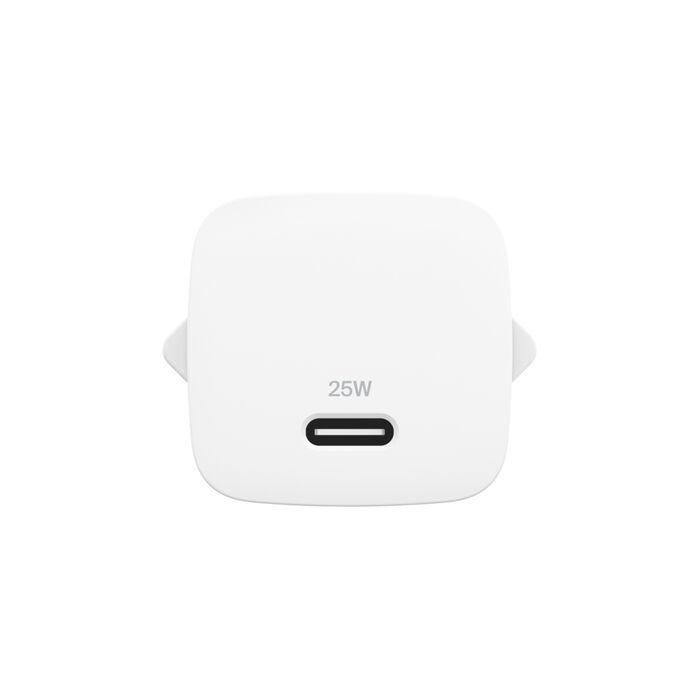 Зарядний пристрій мережевий Belkin 25Вт USB-С PD PPS, кабель USB-С > USB-C, 1м, PVC, білий