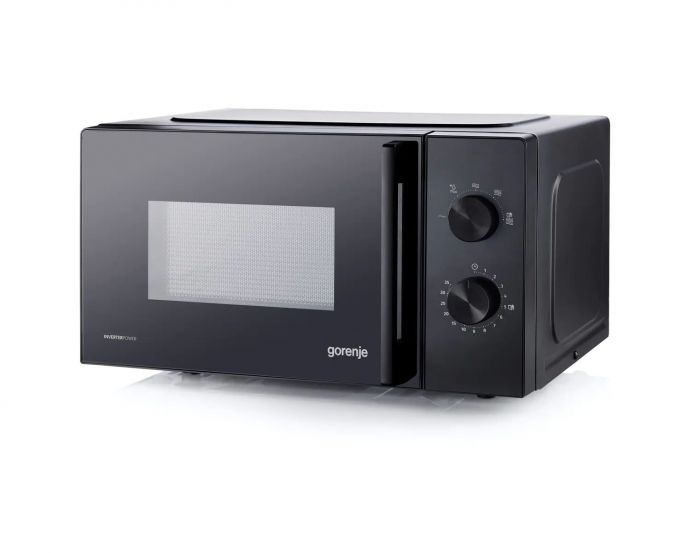 Мікрохвильова піч Gorenje, 20л, мех. керув., 700Вт, гриль, інвертор, чорний