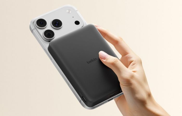 Акумулятор портативний літій-іонний Power Bank Belkin 10000мА·год, 15Вт, Slim Magnetic, чорний