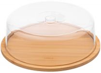 Блюдо бамбукове Ardesto Midori, з кришкою, 28см, бамбук, пластик, прозорий