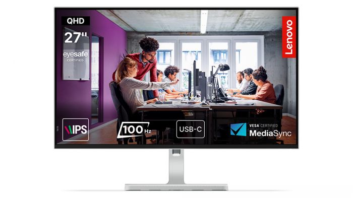 Монитор Lenovo 27" L27h-4A D-Sub, 2*HDMI, DP, USB, MM, IPS, 2560x1440, 100Hz, 4ms, Pivot