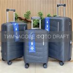 Набір валіз 2E, M7980, поліпропілен, (L+M+S), блискавка anti theft, 4 колеса, кодовий замок, темно-сірий