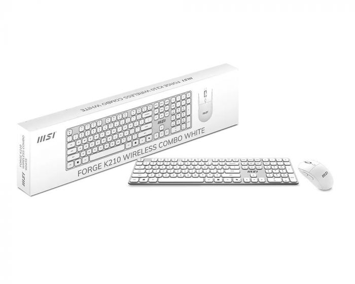 Комплект клавіатура та миша MSI FORGE K210 W COMBO WHITE UA, Wireless