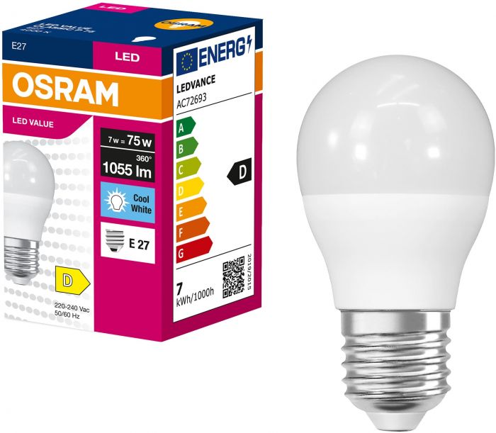 Лампа OSRAM LED VALUE CLASSIC P E27 7Вт 4000K 1055Лм