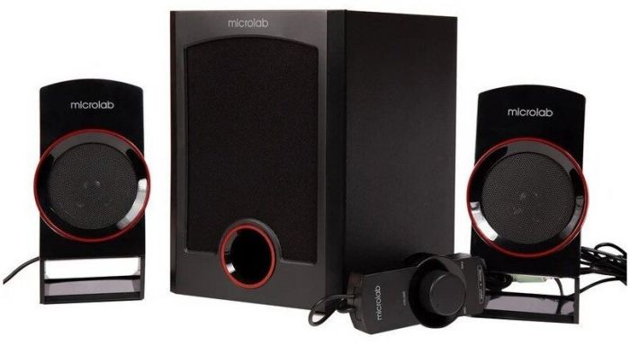 Акустична система MICROLAB M-111 2.1, 12W, mini-jack, чорний