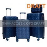 Набір валіз 2E, M7977, поліпропілен, (L+M+S), блискавка anti theft, 4 колеса, кодовий замок, темно-синій