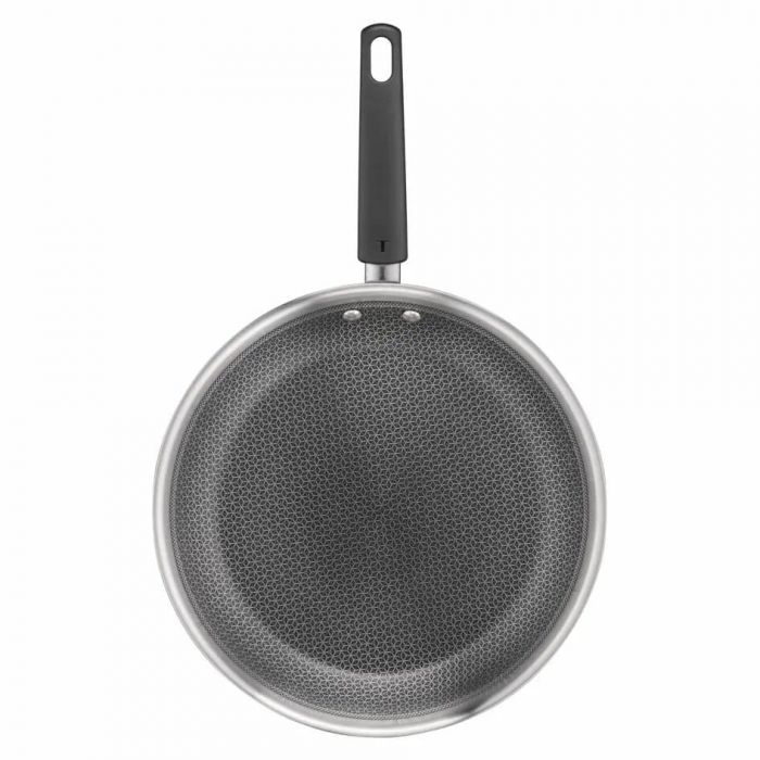 Сковорода Tefal Emotion+ Power, 28см, з кришкою, нержавіюча сталь, серцевина-алюміній, хромована сталь, бакеліт, скло