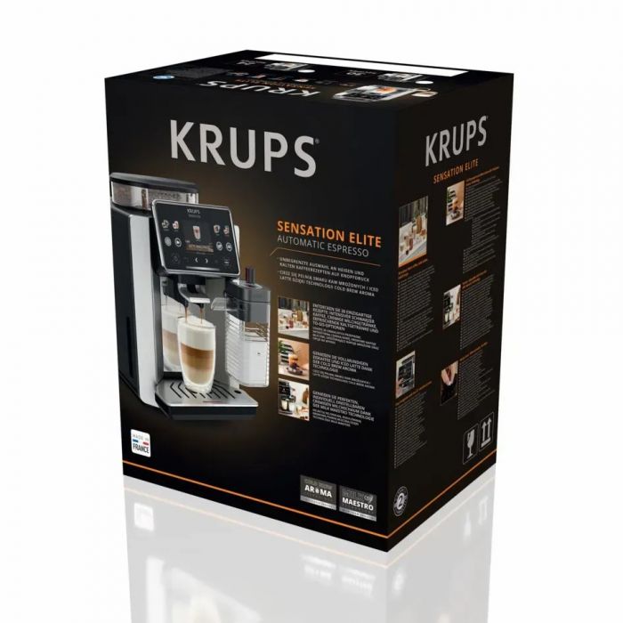 Кавомашина Krups Sensation Elite Hot & Cold 1.7л, зерно, автомат.капучинатор, авторецептів - 30, сірий