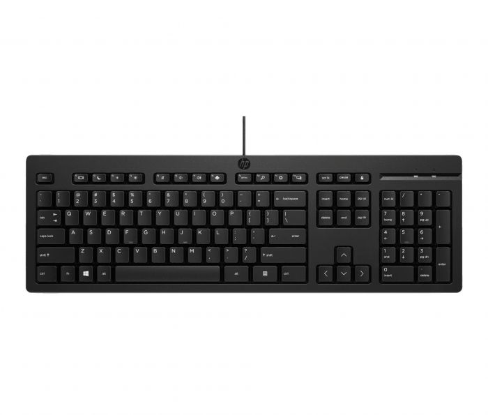 Клавіатура мембранна НР 125, 109key, USB-A, EN/UK, чорний