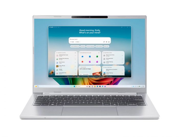 Ноутбук Acer Aspire 14 AI A14-I71M 14" WUXGA OLED, Intel U7-355, 16GB, F512GB, UMA, Win11, сріблястий