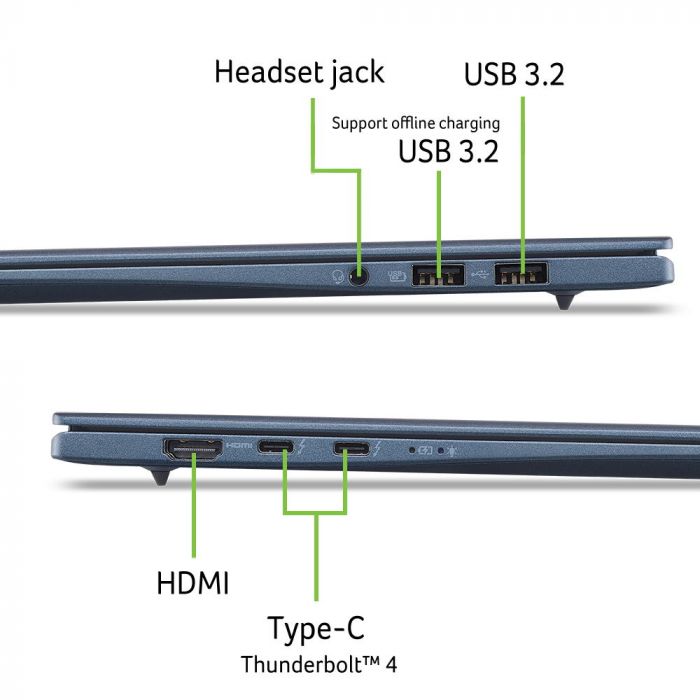 Ноутбук Acer Swift Edge 16 AI SFE16-I51 16" 2.8K OLED, Intel U9-386H, 16GB, F512GB, UMA, Win11, синій
