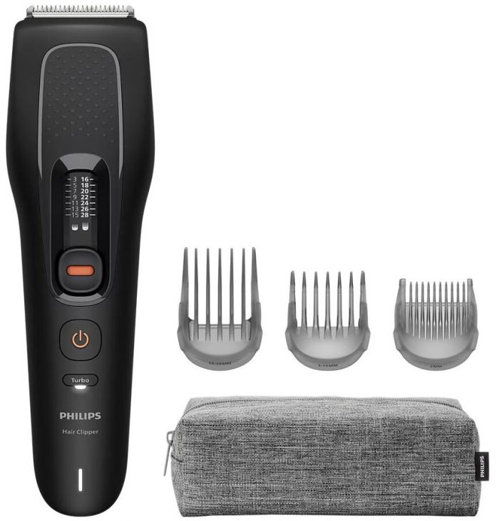 Машинка для стриження  Philips Series 5000, акум., роторний мотор, насадок-3, кейс, сталь, чорний