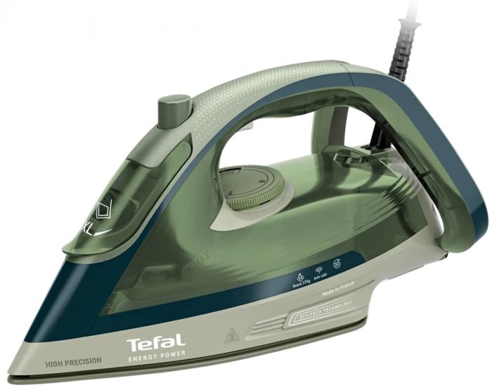 Праска Tefal Energy Power, 1500Вт, 270мл, паровий удар -270гр, постійна пара - 20гр, керам. підошва, зелений