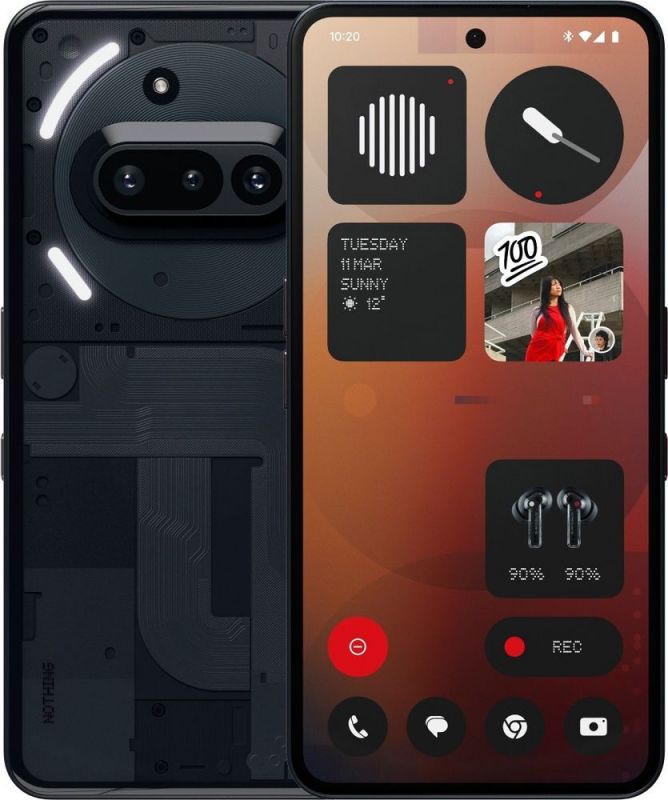Смартфон Nothing Phone (3a) 5G 6.77" 8/128ГБ, 2SIM, 5000мА•год, чорний