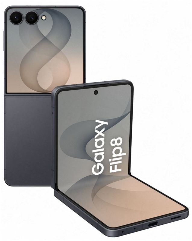 Смартфон Samsung Galaxy Flip 8 5G (F776) 6.9"/4.1"12/256ГБ, 1SIM, 4300мА•год, графітовий