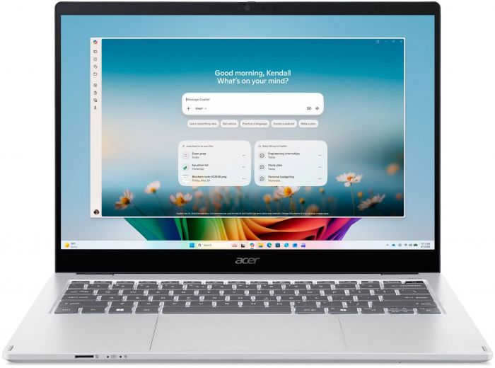 Ноутбук Acer Swift Spin 14 AI SFSP14-I51T 14" WUXGA IPS Touch, Intel U7-355, 16GB, F512GB, UMA, Win11, сріблястий