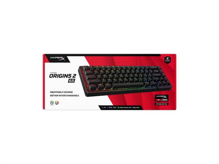 Клавіатура магнітна HyperX Origins 2 Pro 65, Red V2, USB-A,  8k, Hot-Swap, EN/UA, RGB, чорний
