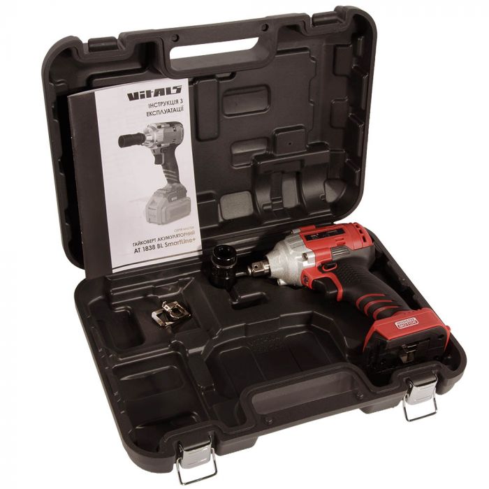 Гайковерт ударний акумуляторний Vitals Master AT 1838 BL SmartLine+ 18В 2500об/хв 380Нм 1/2" 2 швидкості 1.15кг без АКБ та ЗП
