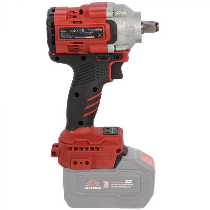 Гайковерт ударний акумуляторний Vitals Master AT 1850 BL SmartLine+ 18В 2300об/хв 500Нм 1/2" 3 швидкості 1.6кг без АКБ та ЗП
