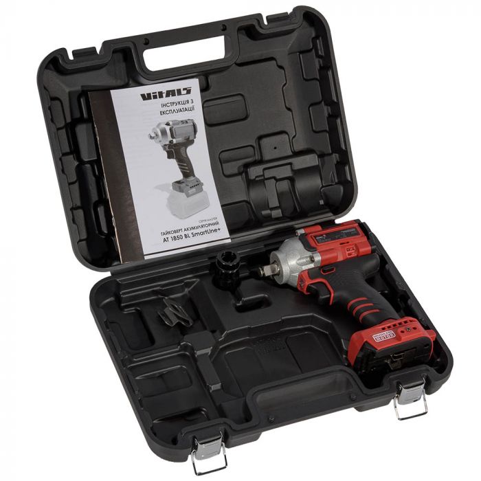 Гайковерт ударний акумуляторний Vitals Master AT 1850 BL SmartLine+ 18В 2300об/хв 500Нм 1/2" 3 швидкості 1.6кг без АКБ та ЗП