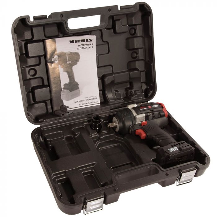 Гайковерт ударний акумуляторний Vitals Professional AT 1880 BL SmartLine+ 18В 2700об/хв 800Нм 1/2" 3 швидкості 1.9кг без АКБ та ЗП