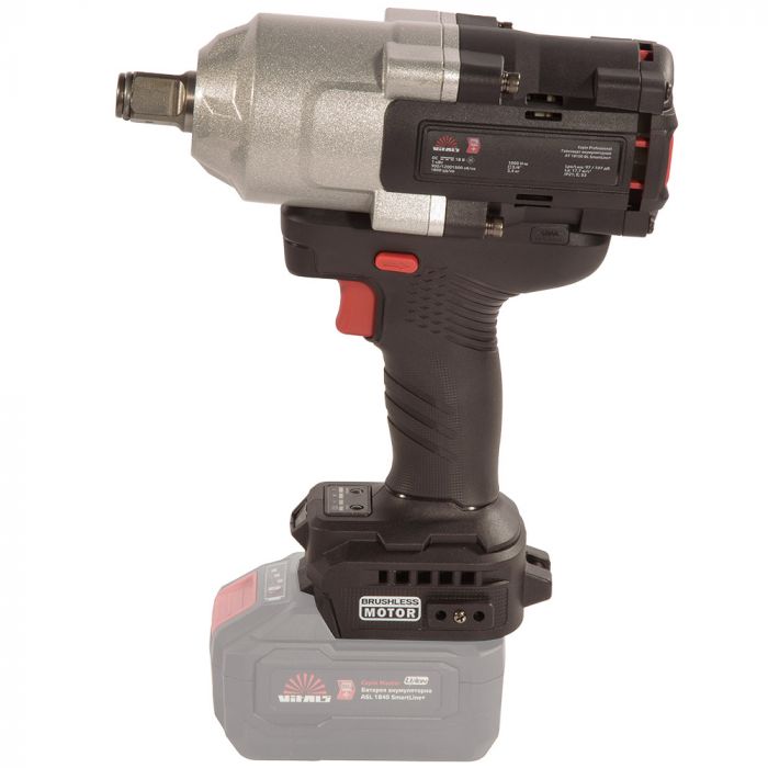 Гайковерт ударний акумуляторний Vitals Professional AT 18100 BL SmartLine+ 18В 1800об/хв 1000Нм 3/4" 3 швидкості 3.3кг без АКБ та ЗП