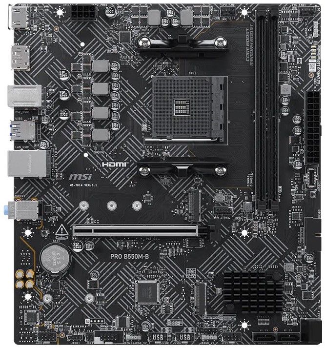 Материнcька плата MSI PRO B550M-B sAM4 B550 2xDDR4 HDMI DP mATX