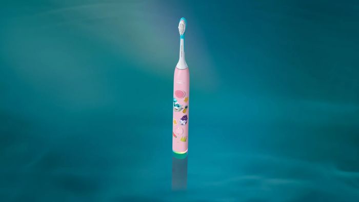 Щітка зубна електр. Philips, Sonicare For Kids Smart, насадок-2, дорожній футляр, 2 наклейси, рожений
