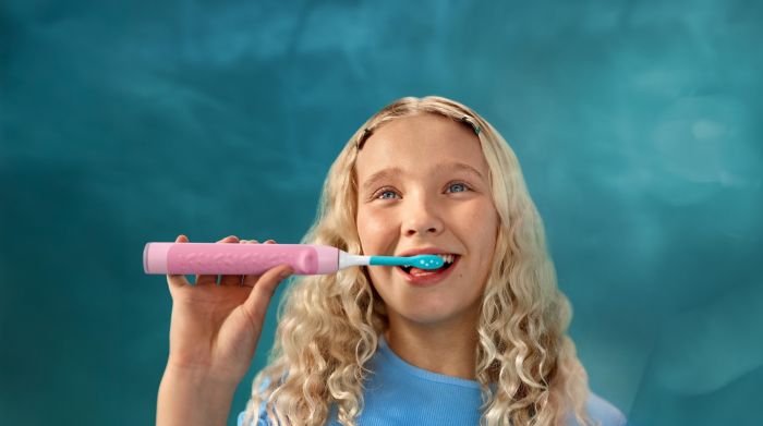 Щітка зубна електр. Philips, Sonicare For Kids Smart, насадок-2, дорожній футляр, 2 наклейси, рожений