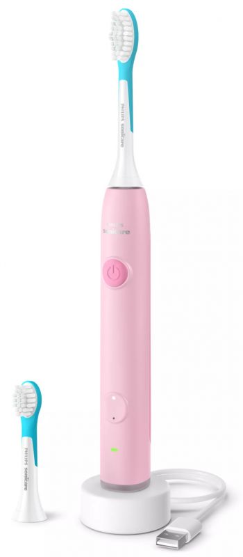 Щітка зубна електр. Philips, Sonicare For Kids Smart, насадок-2, дорожній футляр, 2 наклейси, рожений