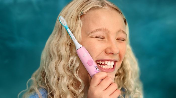 Щітка зубна електр. Philips, Sonicare For Kids Smart, насадок-2, дорожній футляр, 2 наклейси, рожений