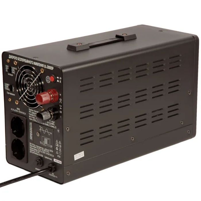 Джерело безперебійного живлення Vitals UL-2000sp, 2000VA/1200W, LCD, 2xSchuko, на зовнішні АКБ 24В