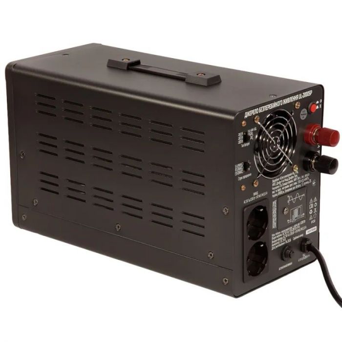 Джерело безперебійного живлення Vitals UL-2000sp, 2000VA/1200W, LCD, 2xSchuko, на зовнішні АКБ 24В
