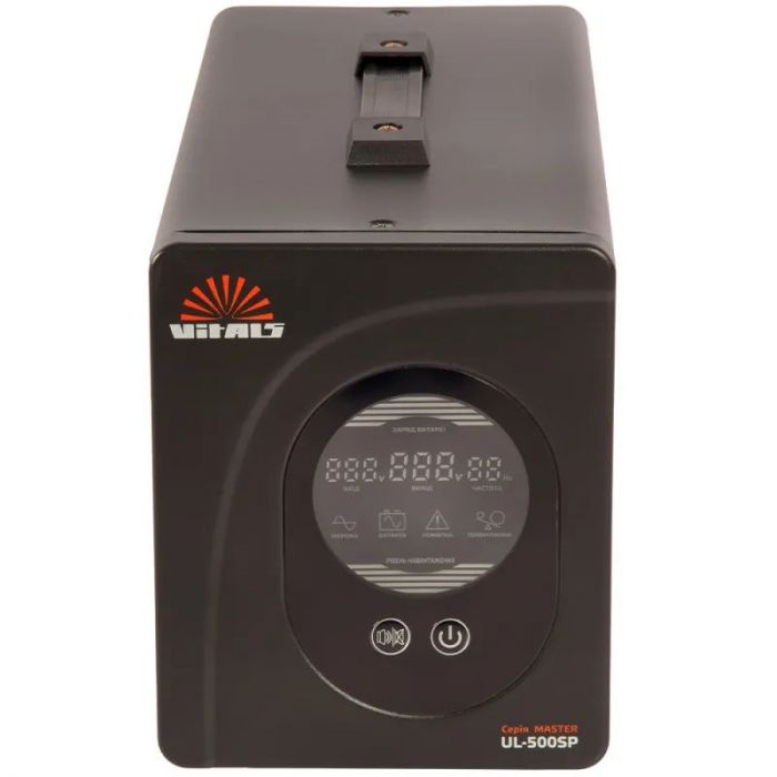 Джерело безперебійного живлення Vitals UL-500sp, 500VA/300W, LCD, 1xSchuko, на зовнішні АКБ 12В