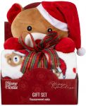Набір ARDESTO Christmas Bear 2 предмети: плед 90х75см, декор. іграшка 24см, 100% поліестер, коричневий