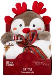 Набір ARDESTO Christmas Deer 2 предмети: плед 90х75см, декор. іграшка 24см, 100% поліестер, сірий