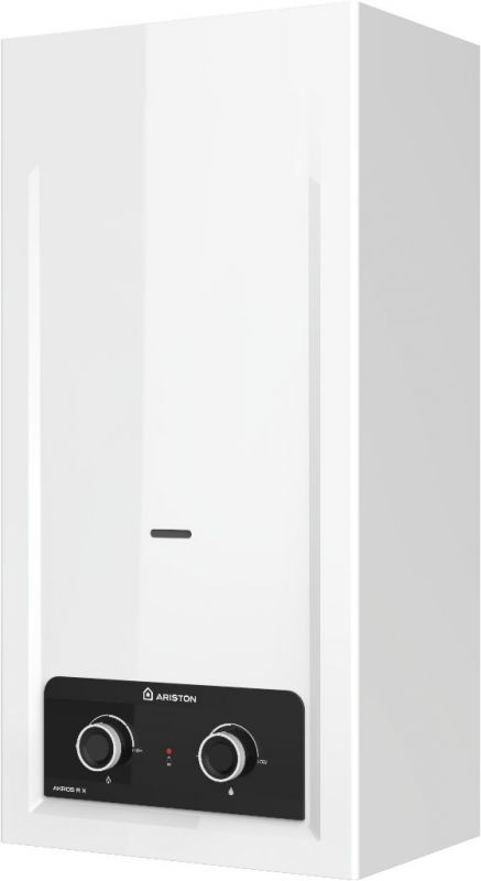 Газова колонка Ariston AKROS R X 1120 11л/хв 21,5кВт Low NOx розпалювання від батарейок білий